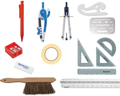 Drafting Tools And Materials Drawing