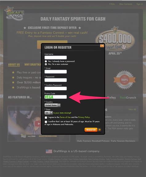 draftkings promo code entry