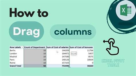 Drag Columns In Pivot Table