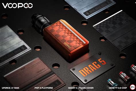 OriginalVOOPOODrag4Kit177WBoxMODVape55MLUFORCELTankFit