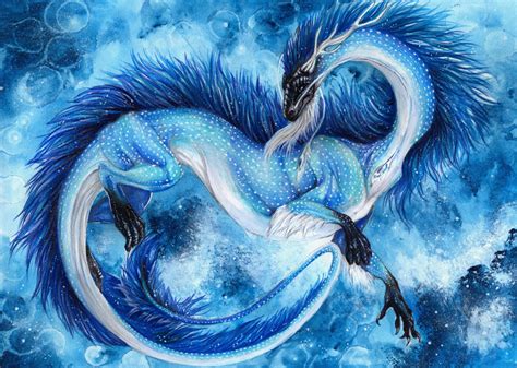 dragon bleu et blanc