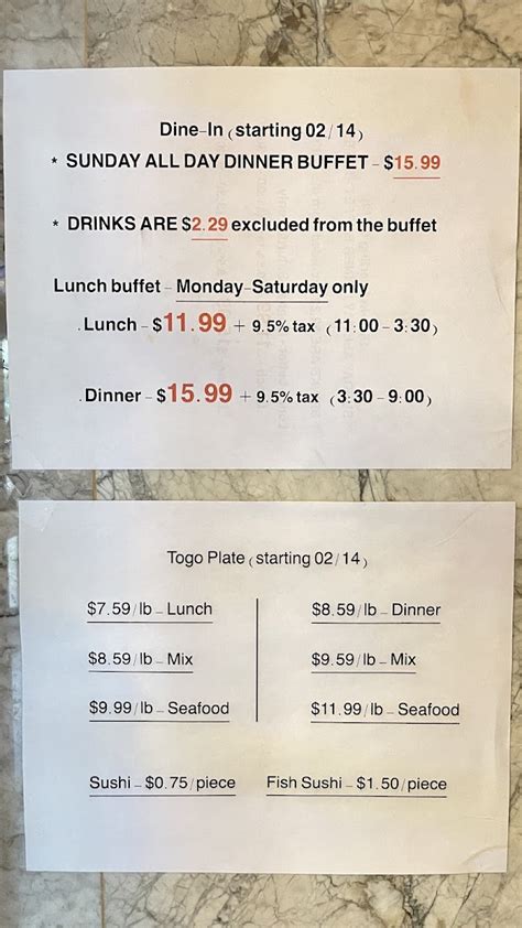 dragon city buffet menu