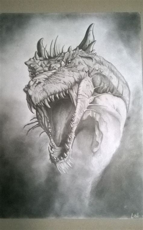 dragon dessin noir et blanc