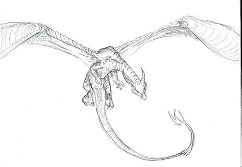 dragon drawing flying