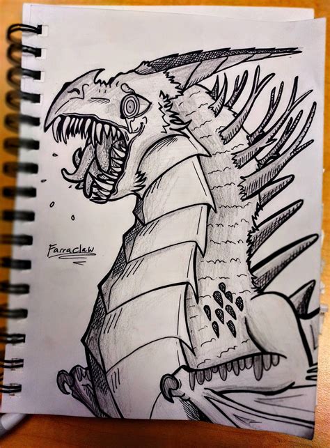 Dragon Drawing With Pen