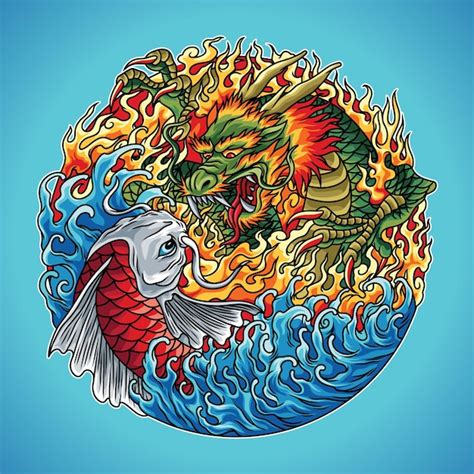 dragon koi drawing