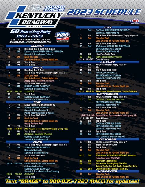 dragway 2023 schedule and live stream