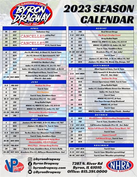 dragway 2023 schedule and news