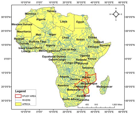 drainage map of africa
