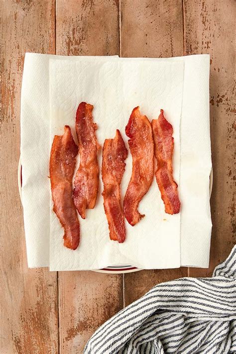 Draining and serving the bacon