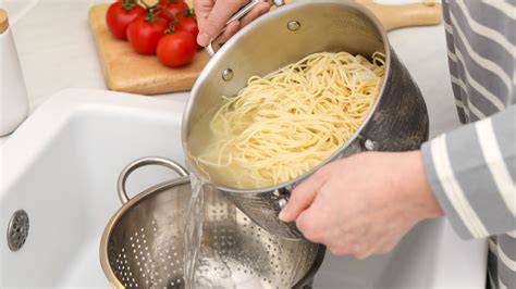 draining pasta image