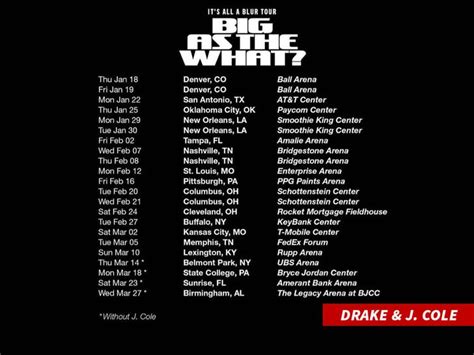 drake and j cole tour dates