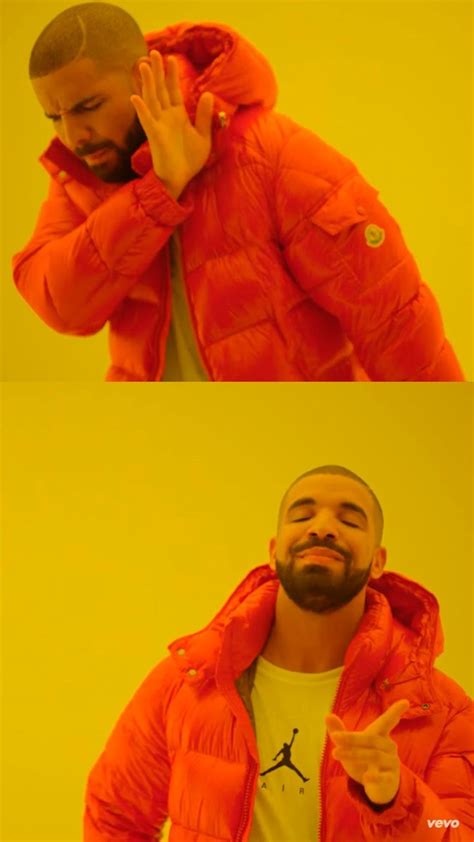 drake face meme no yes