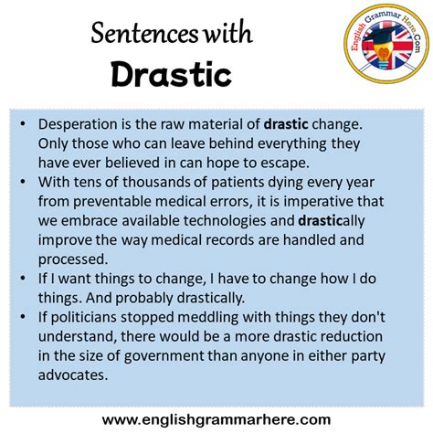 drastically meaning in english with example