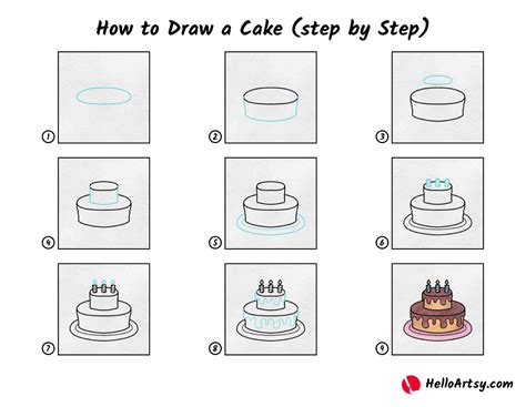 Small Cake Drawing Easy Step by Step for Kids Cute Easy