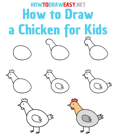 How to Draw a Brooding Hen Easy Step by Step for Kids
