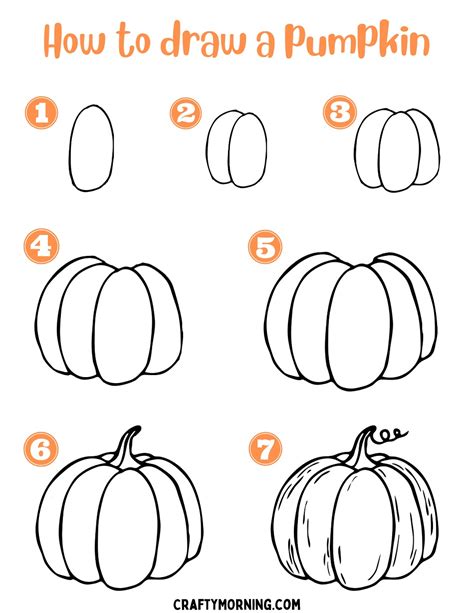 Pumpkin Steps for drawing pumpkins Teaching Stuff