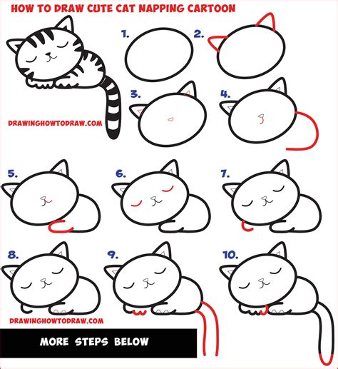 How to draw cute kitten cat step by step tutorial
