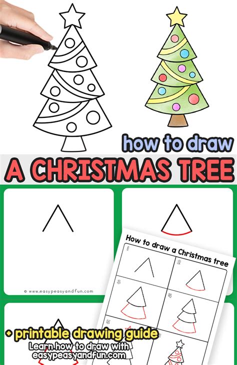 Paint with Markers Pine Tree Step by Step Tutorial The