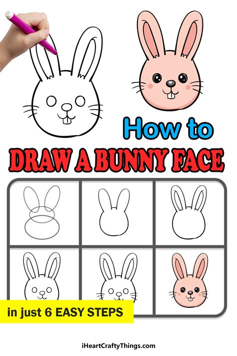 How to draw a rabbit bunny face easy step by step Drawing for kids
