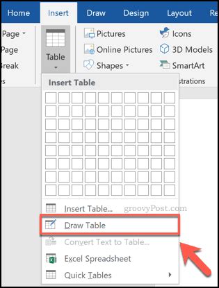 Draw A Table In Word