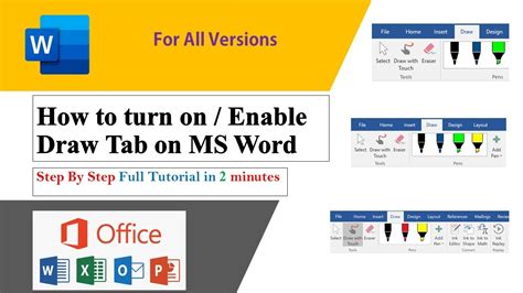Draw Tab Not Available In Word