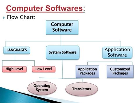 draw the flowchart of classification of different types of software