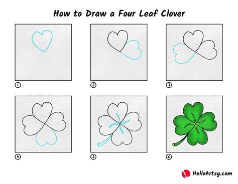 drawing 4 leaf clover