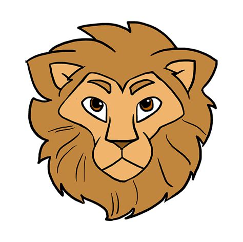 drawing a lion face