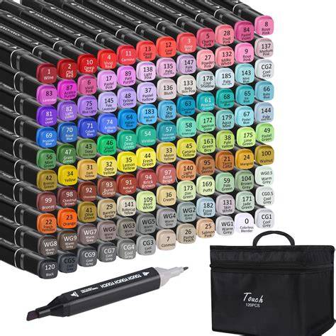 Caliart 100 Colors Artist Alcohol Markers Dual Tip Art Markers Twin