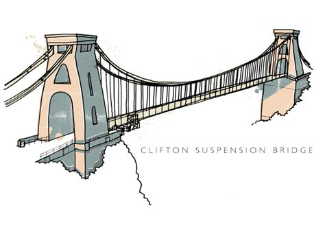 drawing clifton suspension bridge simple