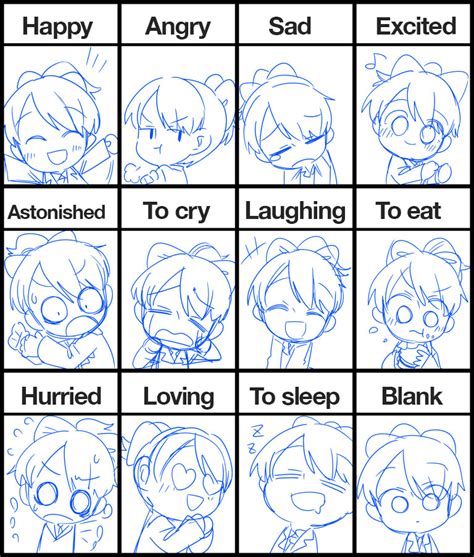 drawing facial expressions
