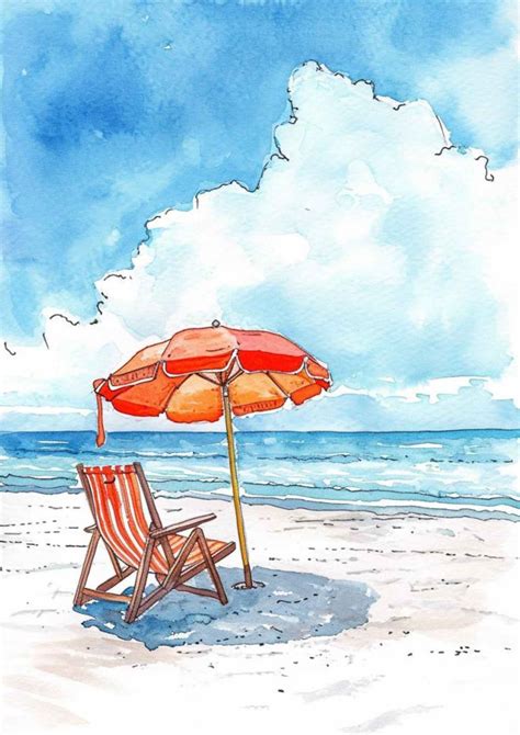 drawing ideas beach