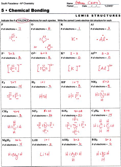 drawing lewis structures covalent compounds worksheet