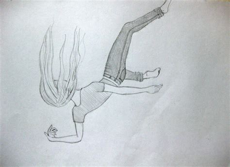 drawing of a girl falling