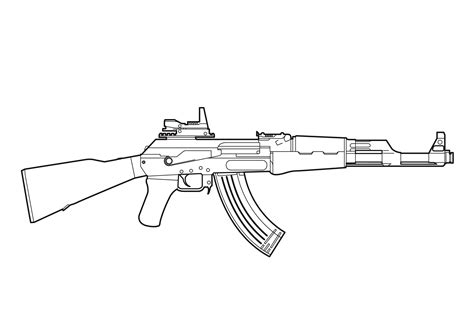 How To Draw An Ak47, Step by Step, Drawing Guide, by Dawn DragoArt