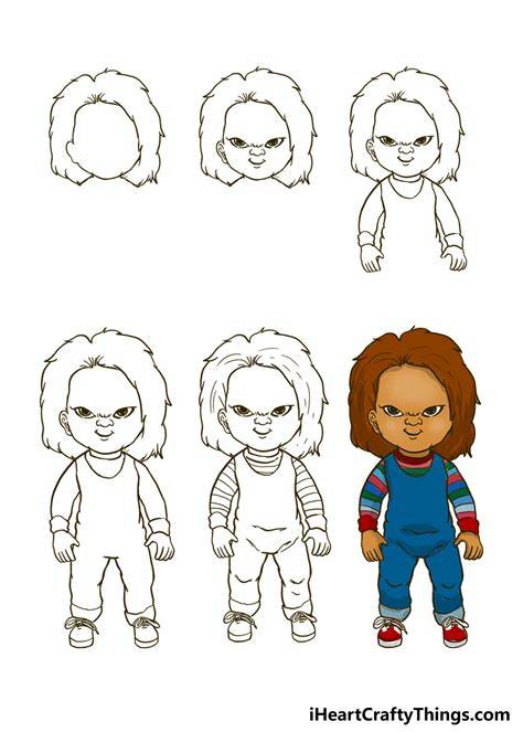 How To Draw Chucky Easy, Step by Step, Drawing Guide, by Dawn DragoArt
