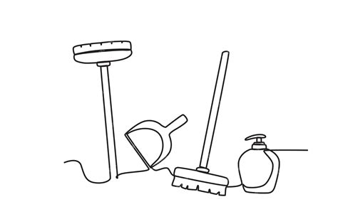 Drawing Of Cleaning Tools