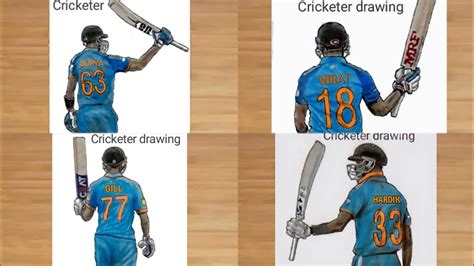 Drawing Of Cricketers
