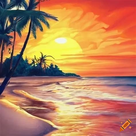 Beach Sunset Drawing at GetDrawings Free download