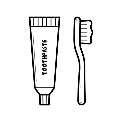 Drawing Of Toothpaste And Brush