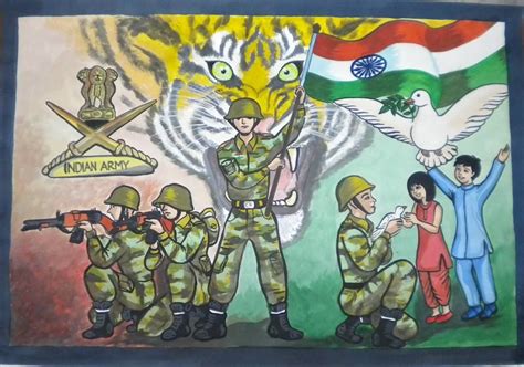 drawing on indian army