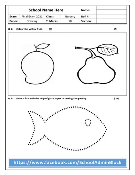 Drawing Paper Of Nursery Class