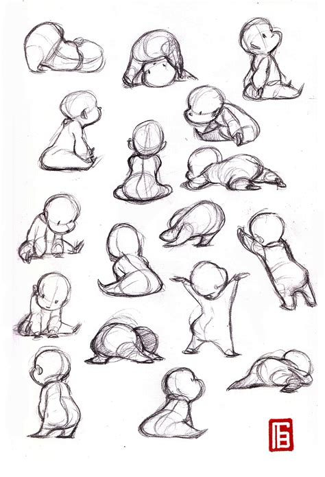 drawing poses reference baby