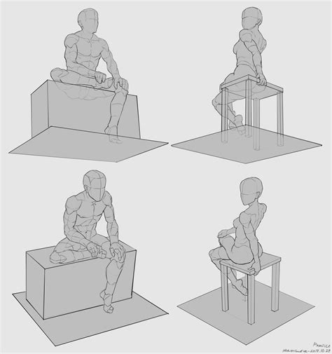 drawing poses sitting