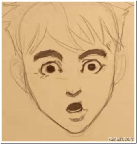 drawing surprised expression