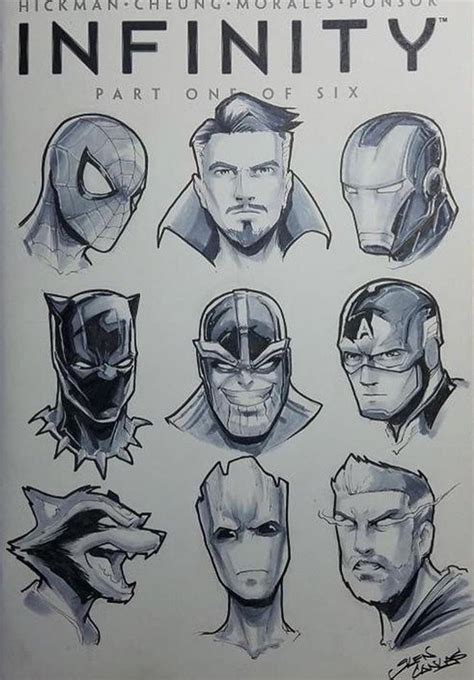 drawings marvel characters
