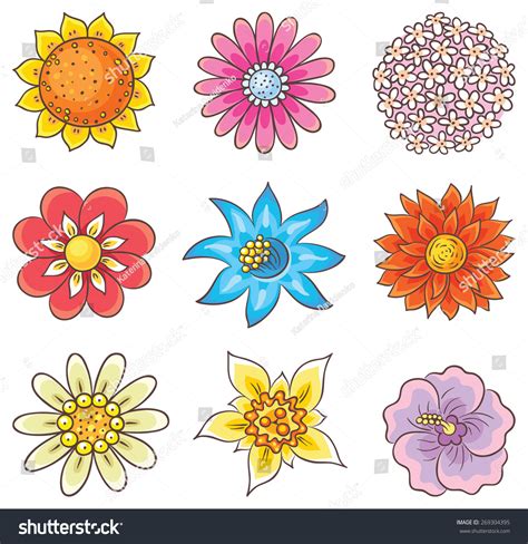 drawings of different flowers