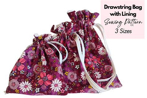 Drawstring Bag With Lining Pattern