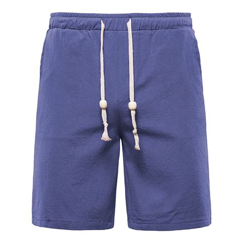 drawstring cotton shorts men